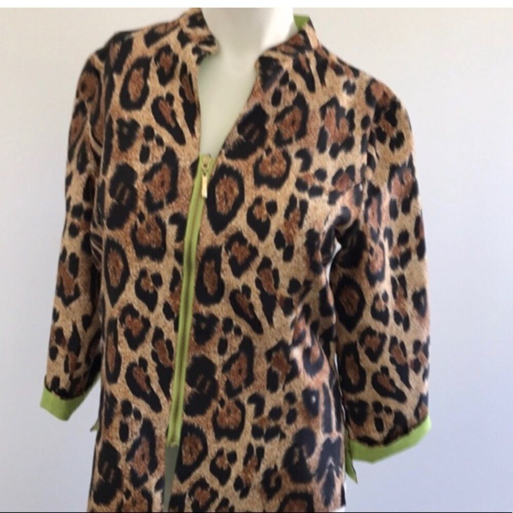 Lisa International Animal Print Jacket SMALL
